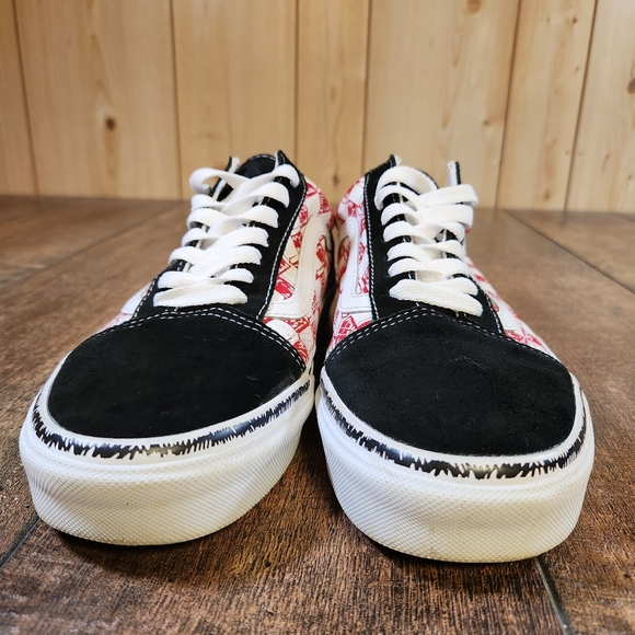 Vans Old Skool Low Sketch Red Checkered Shoes Men's 8.5 Women's 10 Skater Punk - Picture 3 of 10